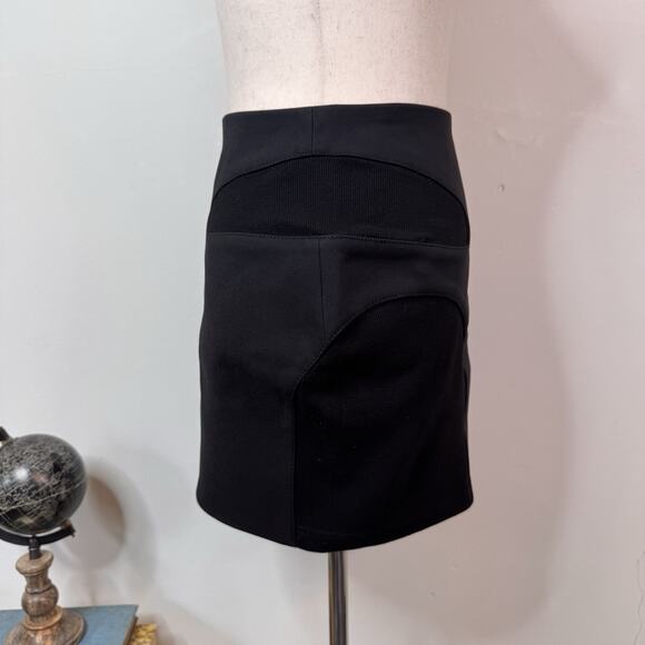 NWT Dion Lee Black Contour Stitch Mini Skirt Knit Mixed Media Size US 6 Goth - Picture 6 of 11